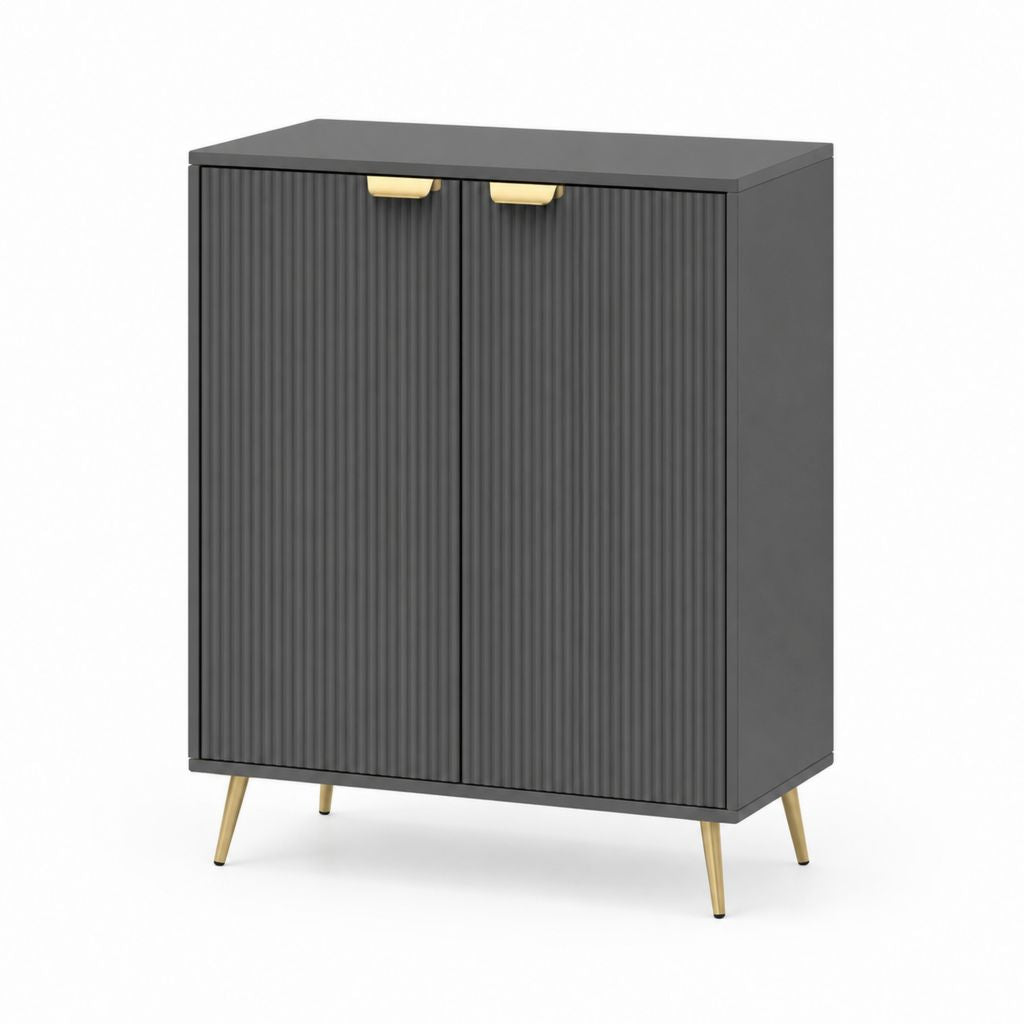Credenza a 2 ante antracite in MDF rettangolare 80 x 40 x 100 cm