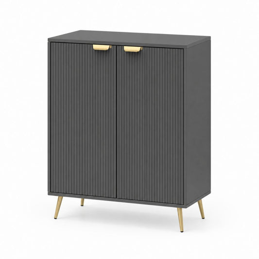 Credenza a 2 ante antracite in MDF rettangolare 80 x 40 x 100 cm
