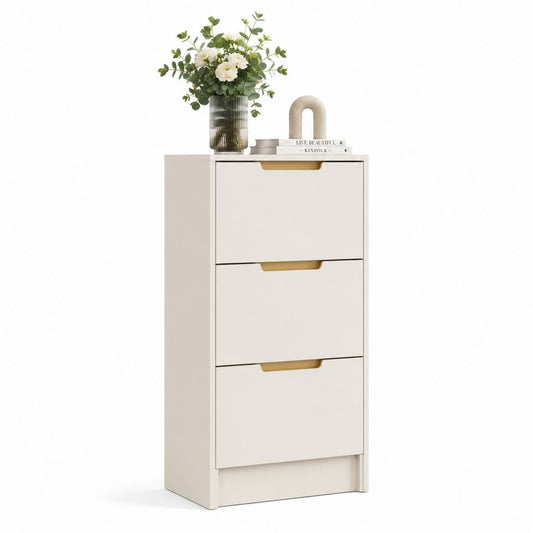Cassettiera a 3 cassetti bianco avorio in pannello truciolare rettangolare 60 x 40 x 120 cm